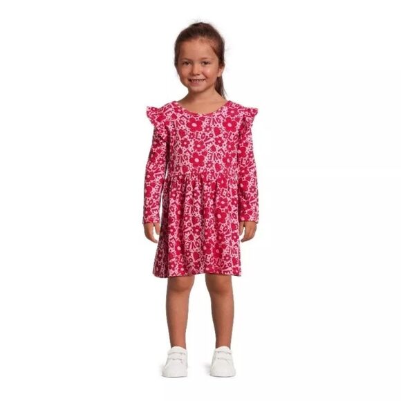 Wonder Nation Valentine’s Day Toddler Girl Long Sleeve Knit Dress, Nwt - Picture 2 of 6